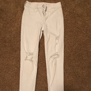 White Ripped American Eagle Jeans